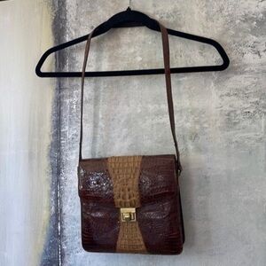 Rare & Exotic Crocodile & Alligator Turn Key Shoulder Bag